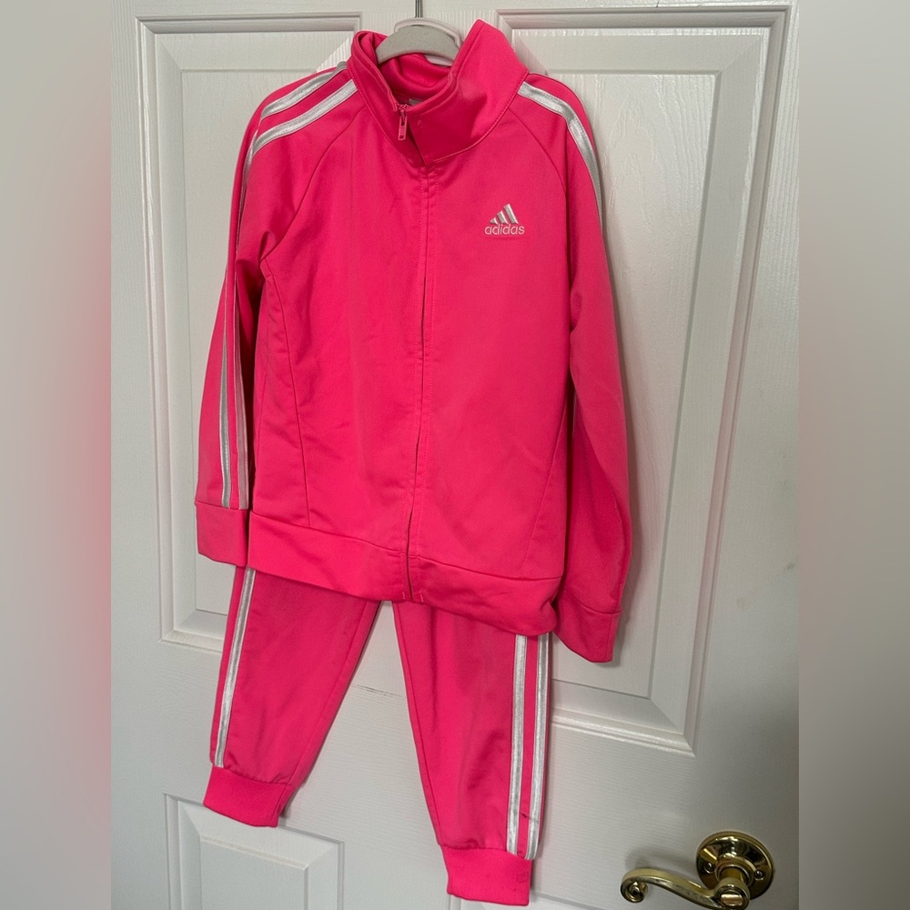 Adidas Kids Bright Pink Tracksuit